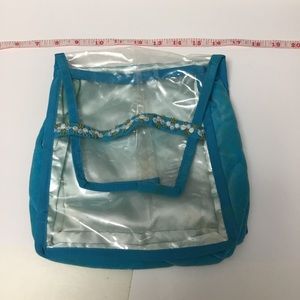 Beautiful Vintage Velour & Clear Plastic Pouch
